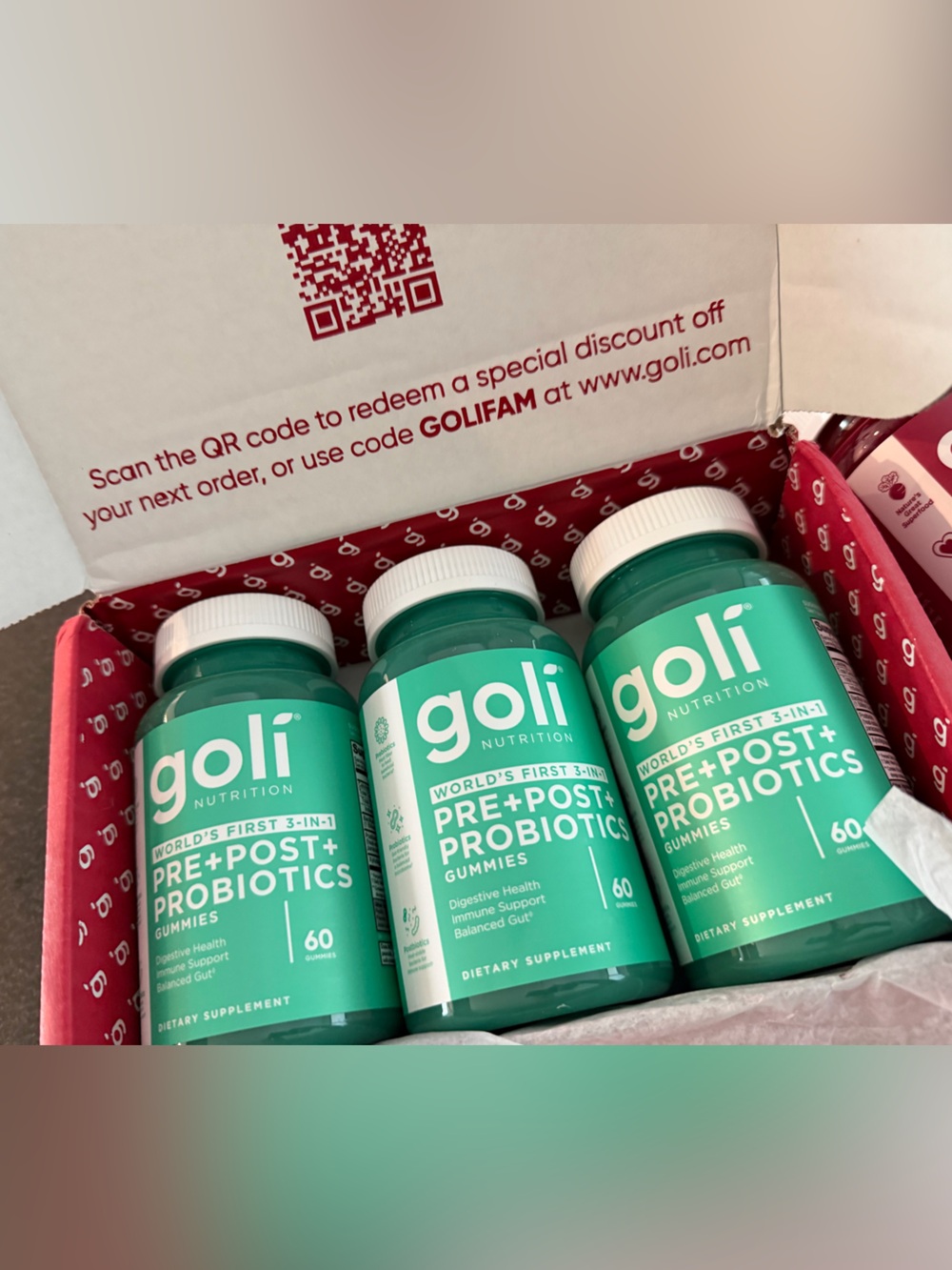 Goli Pre + Post Probiotics Gummies (3 Pack)